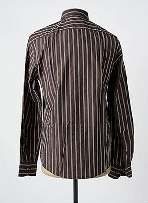 Chemise manches longues coupe droite marron OLYMP homme