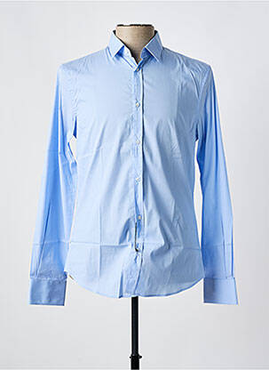 Chemise manches longues coupe cintrée bleu TRUSSARDI JEANS homme