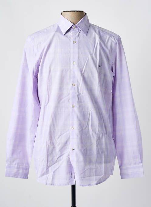 Chemise manches longues violet LACOSTE pour homme