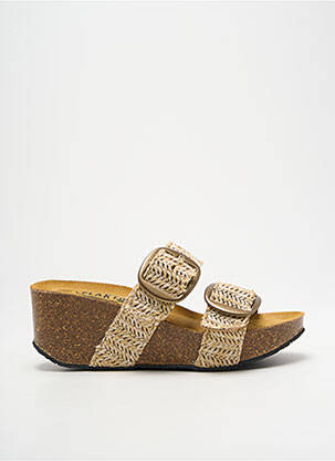 Mules/sabots talon compensé talon de 4 à 6cm beige PLAKTON femme