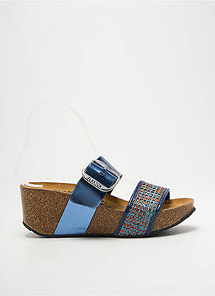 Mules/sabots talon compensé talon de 4 à 6cm bleu PLAKTON femme