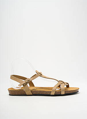 Sandales/nu pieds tissage satiné talon plat jusqu'à 3cm or PLAKTON femme