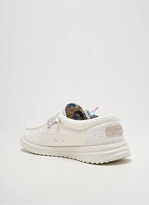 Baskets fermeture elastique talon plat jusqu'à 3cm blanc FUSION femme