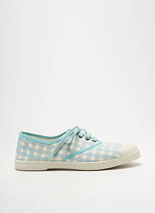Baskets bout rond talon plat jusqu'à 3cm bleu NATURAL WORLD femme