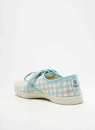 Baskets bout rond talon plat jusqu'à 3cm bleu NATURAL WORLD femme