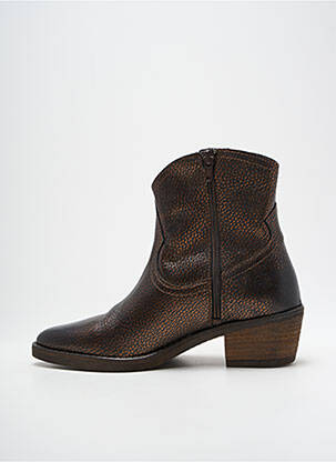Bottines/boots tissage satiné talon de 4 à 6cm marron REDSKINS femme
