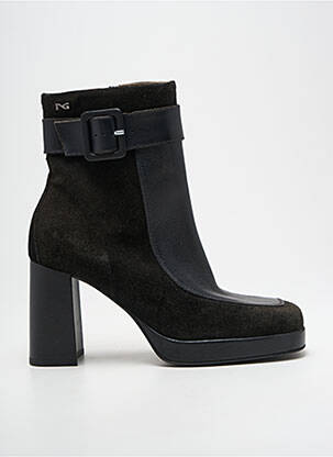 Bottines/boots tissage satiné talon de 7 à 9cm noir NERO GIARDINI femme