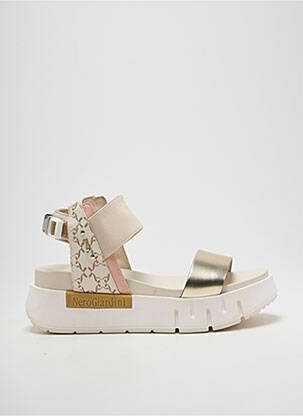 Sandales/nu pieds matière lisse talon de 4 à 6cm or NERO GIARDINI femme