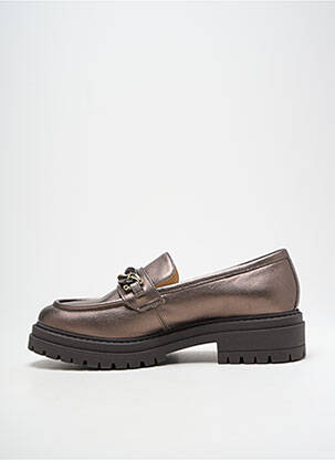Mocassins tissage satiné talon de 4 à 6cm marron NERO GIARDINI femme