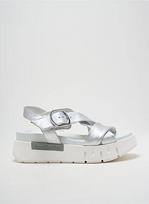 Sandales/nu pieds matière lisse talon de 4 à 6cm argent NERO GIARDINI femme