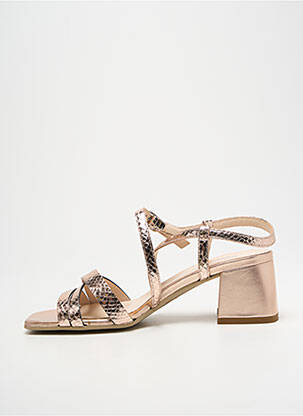 Sandales/nu pieds tissage satiné talon de 4 à 6cm or NERO GIARDINI femme