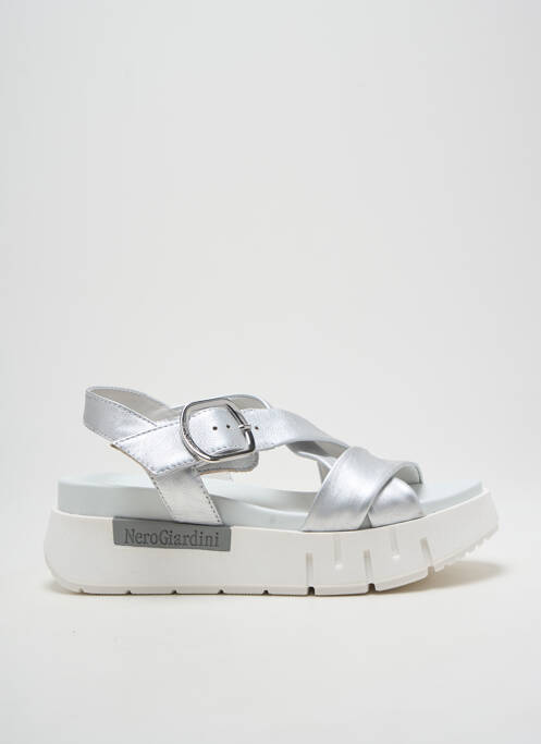 Sandales/nu pieds matière lisse talon de 4 à 6cm argent NERO GIARDINI femme