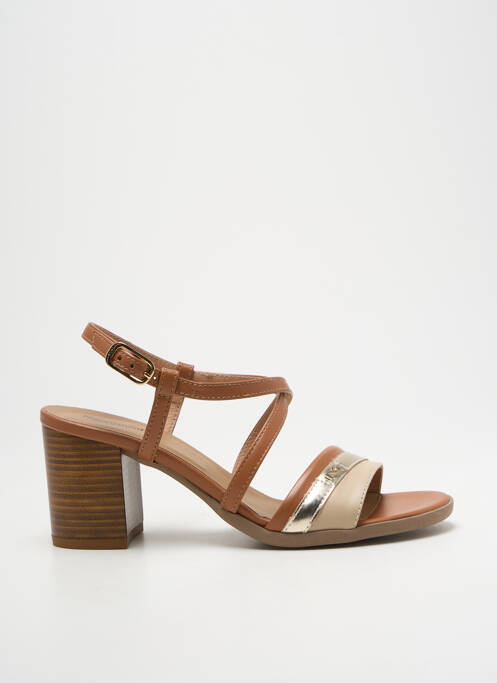 Sandales/nu pieds matière lisse talon de 7 à 9cm marron NERO GIARDINI femme