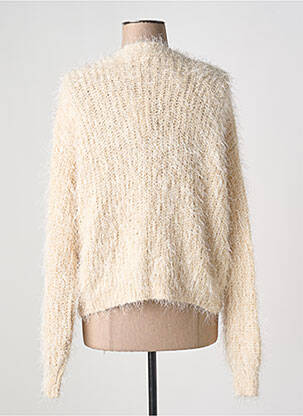 Gilet manches longues maille maille poilu beige ESQUALO femme