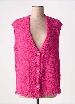 Gilet sans manche maille tricot rose MES SOEURS ET MOI femme