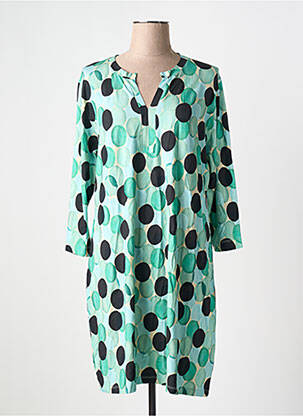 Robe mi-longue manches 3/4 manches 3/4 vert MASAI femme