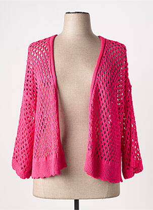 Gilet manches longues manches 3/4 rose MAT. femme