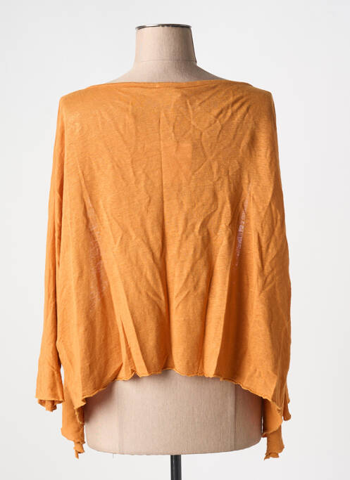 Gilet manches longues orange POUNOU pour femme