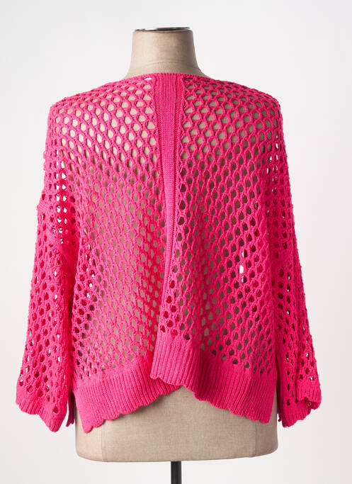 Gilet manches longues rose MAT. pour femme