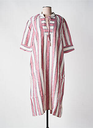 Robe mi-longue manches courtes manches courtes rouge MASAI femme