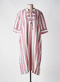Robe mi-longue manches courtes manches courtes rouge MASAI femme