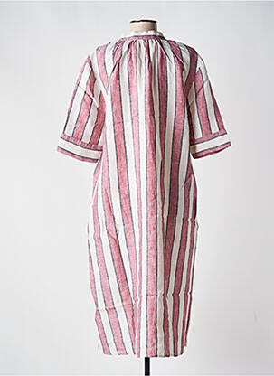 Robe mi-longue manches courtes manches courtes rouge MASAI femme