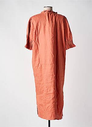 Robe longue manches courtes manches courtes marron MASAI femme