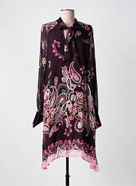 Robe mi-longue coupe fluide manches longues violet MAT. femme