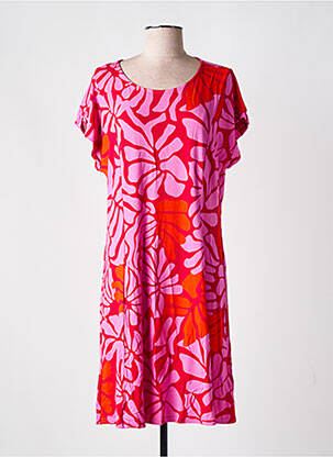 Robe courte coupe fluide manches courtes rouge BLUTSGESCHWISTER femme