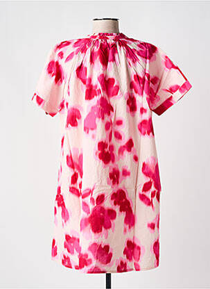 Robe courte coupe évasée manches courtes rose MASAI femme