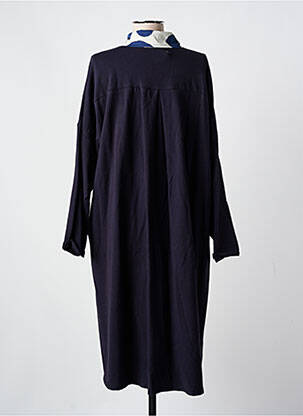 Robe mi-longue imprimé fantaisie manches longues bleu VINTAGE femme