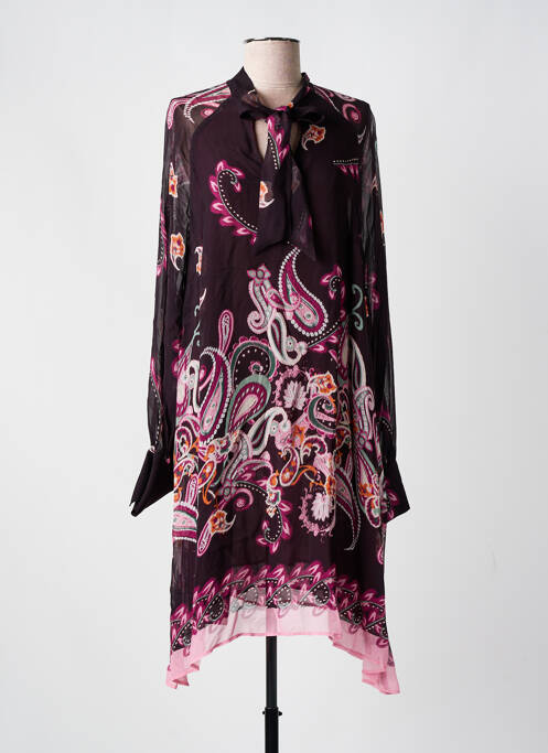 Robe mi-longue coupe fluide manches longues violet MAT. femme