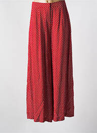 Pantalon large tissage crêpe taille haute rouge ZILCH femme
