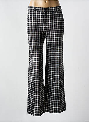 Pantalon droit tissage popeline taille normale noir NICE THINGS femme