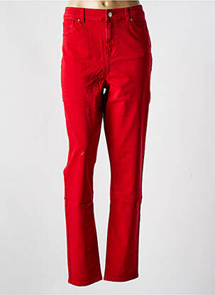 Jeans coupe slim stretch taille normale rouge YEST femme
