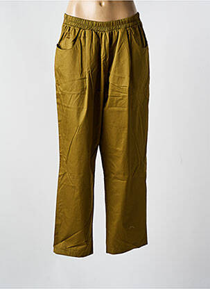 Pantalon droit tissage popeline taille normale vert MAT. femme