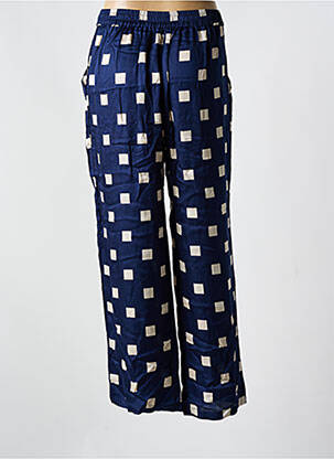 Pantalon droit taille élastique taille normale bleu POUNOU femme