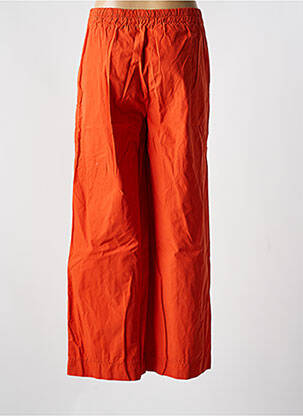 Pantalon large tissage popeline taille haute orange YELLOW LABEL femme