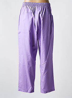 Pantalon droit tissage popeline taille normale violet MAT. femme