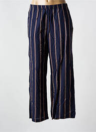 Pantalon droit tissage popeline taille normale bleu NICE THINGS femme