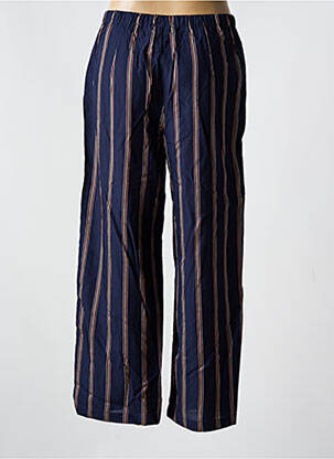 Pantalon droit tissage popeline taille normale bleu NICE THINGS femme