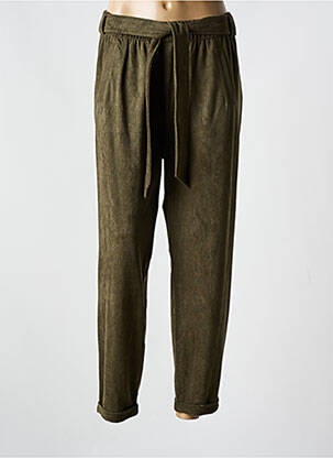 Pantalon droit stretch taille normale vert MAT. femme