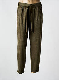 Pantalon droit stretch taille normale vert MAT. femme