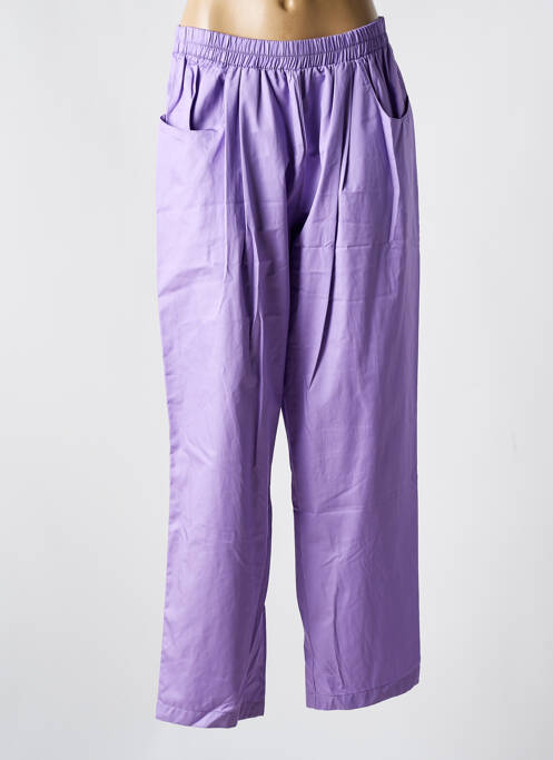 Pantalon droit violet MAT. pour femme