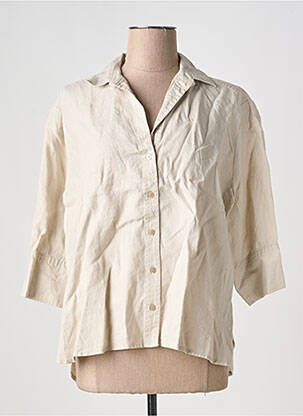 Chemisier tissage crêpe manches 3/4 beige MASAI femme