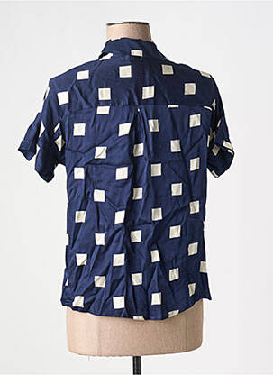 Chemisier tissage crêpe manches courtes bleu POU NOU femme