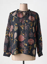 Chemisier imprimé fleurs manches longues noir NICE THINGS femme