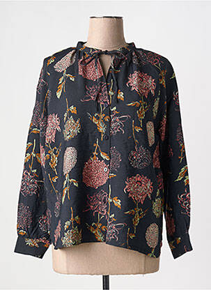 Chemisier imprimé fleurs manches longues noir NICE THINGS femme