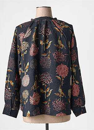 Chemisier imprimé fleurs manches longues noir NICE THINGS femme