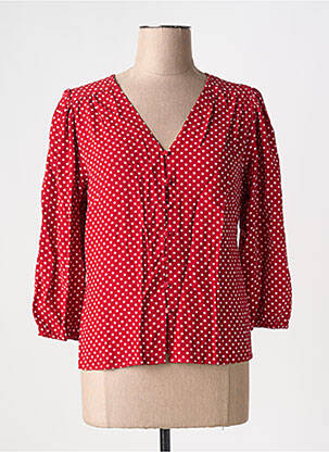 Chemisier tissage crêpe manches 3/4 rouge ZILCH femme